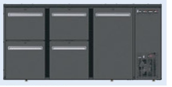 Serrco Combi Line Flessenkoeler, 2x 2 lades (45-55), deur